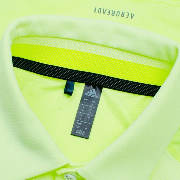 Adidas FJ9915 Men's Sports Aeroready Solar Volt Green Polo Shirt Top Size S - Picture 8 of 13